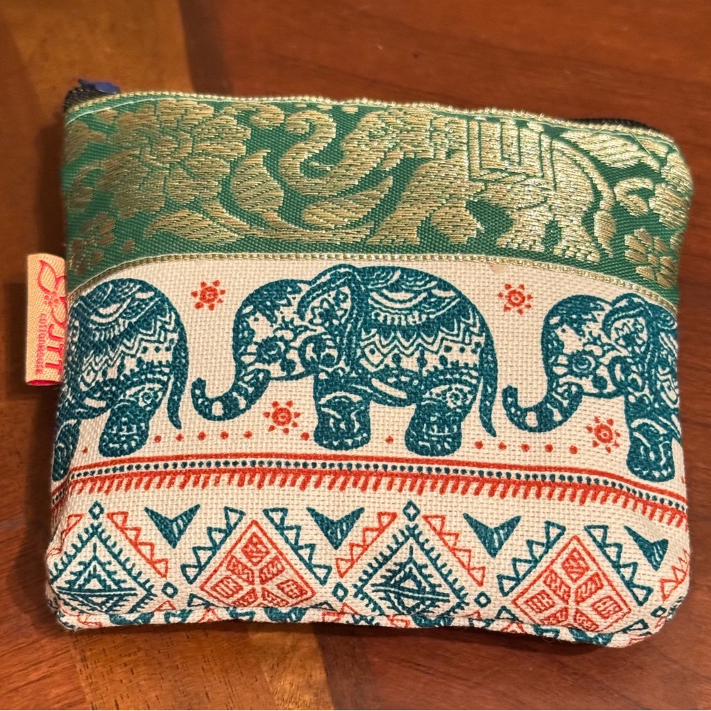 Elephant Print Fabric Coin purse